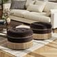 Jennifer Taylor Home Yolanda Standard Ottoman in Deep Brown and Gold, , large