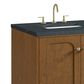 James Martin Laurent 30" Single Bathroom Vanity in Honey Oak with 3 cm Charcoal Soapstone Silestone Top and Rectangular Sink, , large