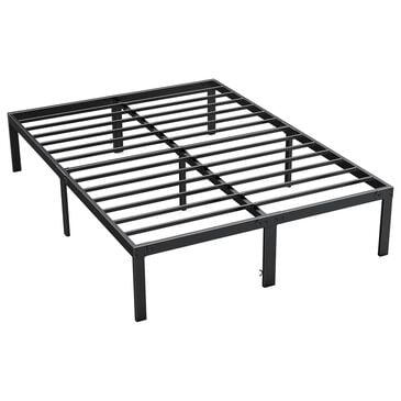 Hearth and Haven Full Heavy Duty Metal Bed Frame in Black, , large