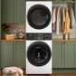 Whirlpool 4.5 Cu. Ft. Smart Front Load Washer and 7.4 Cu. Ft. Gas Dryer Stack Laundry in White, , large