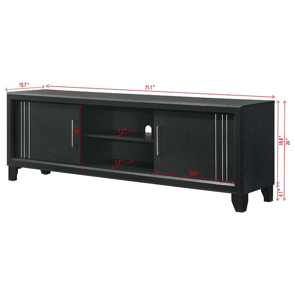 Crown Mark Charlie 71" TV Stand in Charcoal, , large