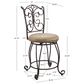 Linon Home Decor Gathered Swivel Counter Stool in Rich Bronze, , large