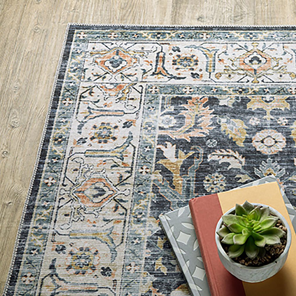 Oriental Weavers Charleston Distressed CHA05 2&#39; x 3&#39; Blue Area Rug, , large