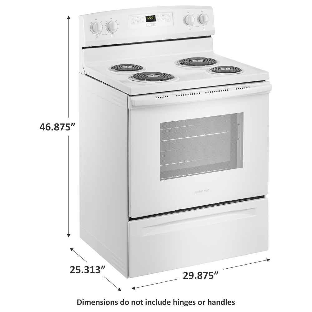 Amana 4.8 Cu. Ft. Electric Range with Bake Assist Temps in White, , large