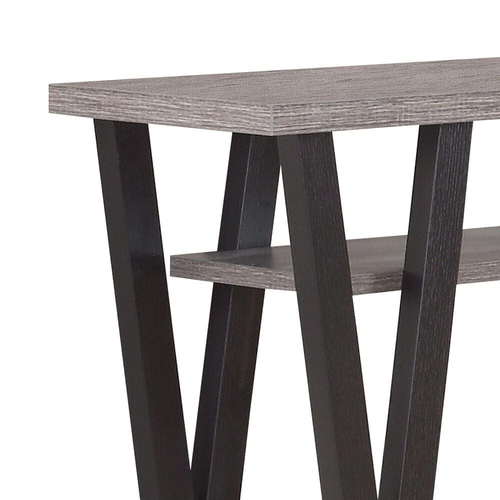Pacific Landing Higgins V-Shaped Sofa Table in Black and Antique Grey, , large