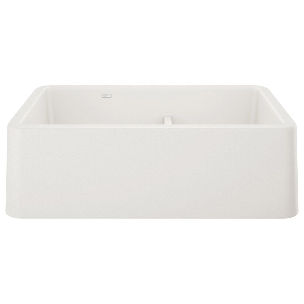 Blanco Ikon 33&quot; Apron Double Bowl Farmhouse Sink with Low Divide in White, , large