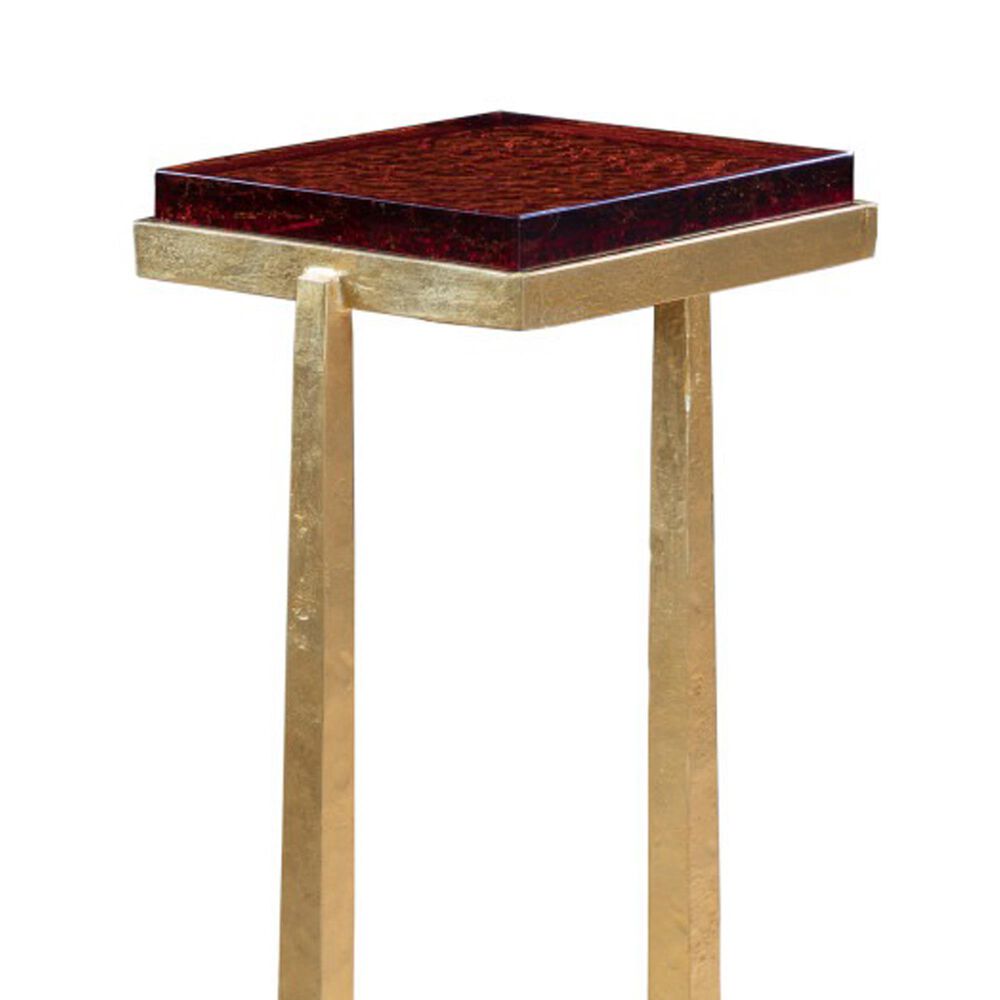 Artistica Metal Sunward End Table in Orange and Gold Leaf, , large