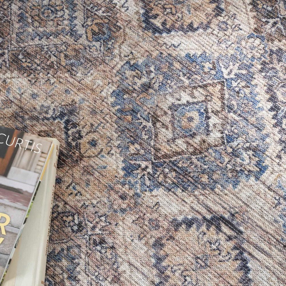 57 Grand by Nicole Curtis Series 1 5&#39;3&quot; x 7&#39;3&quot; Ivory, Grey and Latte Brown Area Rug, , large
