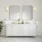 James Martin Vanities Chicago 72" Double Bathroom Vanity in Glossy White with 3 cm Arctic Fall Solid Surface Top and Rectangular Sinks, , large