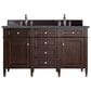 James Martin Vanities Brittany 60" Double Bathroom Vanity in Burnished Mahogany with 3 cm Parisien Bleu Quartz Top and Rectangular Sinks, , large