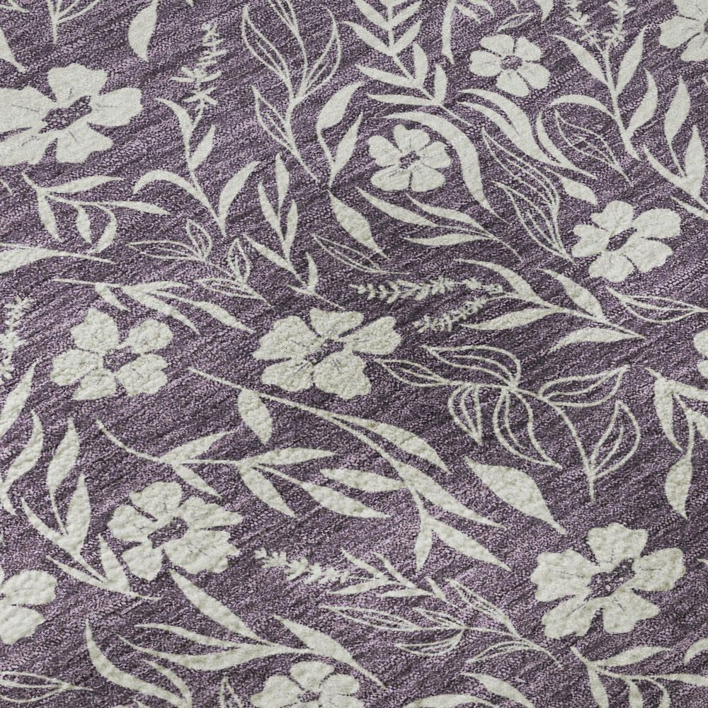 Dalyn Rug Company Soft Essentials Floral Purple 5' x 7'6" Indoor/Outdoor Area Rug, , large