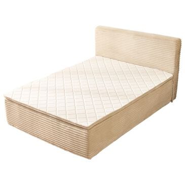 HOMLUX Plush Full Mattress with Beige Headboard, , large