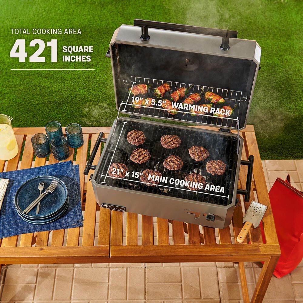 TYTUS Emberwood Portable Charcoal Grill in Gunmetal Gray, , large