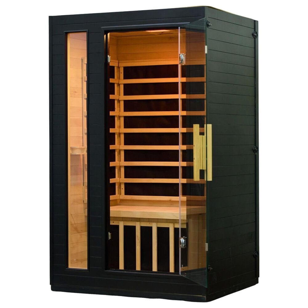 EZlife 2-Person Hemlock Sauna with Low EMF Mica Heater in Charcoal Gray, , large