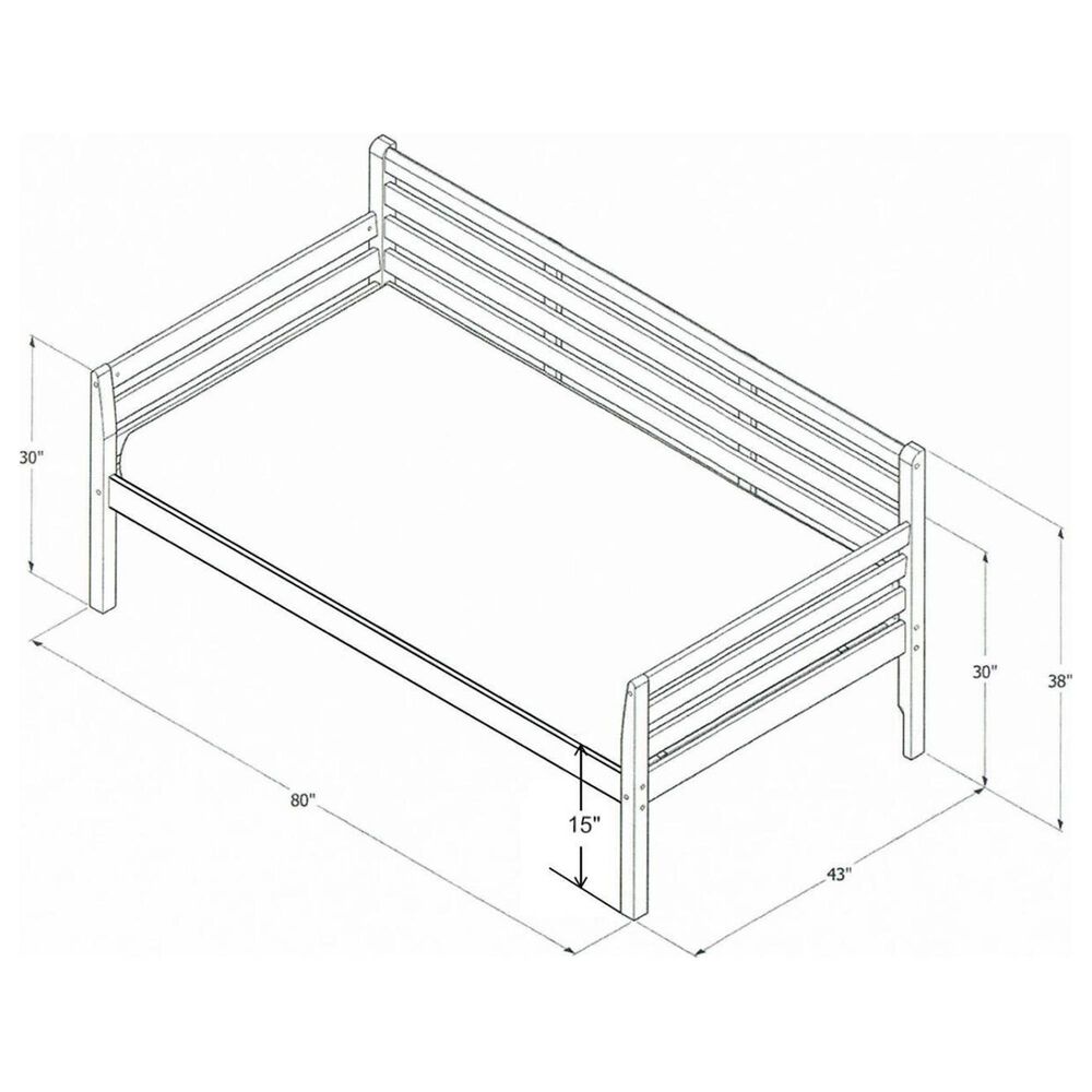 Kodiak Boho Twin Daybed with Pop Up Trundle and Mattress in Rustic Walnut, , large