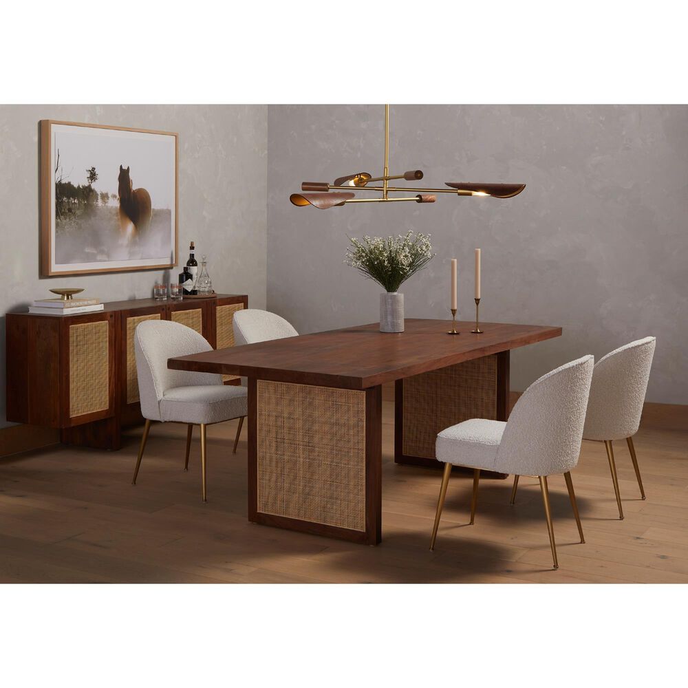 Four Hands Stockton Astrid Chandelier in Antique Brass and Walnut, , large