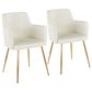 Lumisource Andrew Dining Chair in Cream/Gold (Set of 2), , large