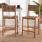 Baxton Studio Prita Bar Stool in Brown and Natural (Set of 2), , large