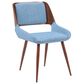Armen Living Panda Side Chair with Blue Upholstery in Walnut, , large