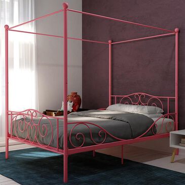 DHP Capri Full Canopy Bed in Pink, , large