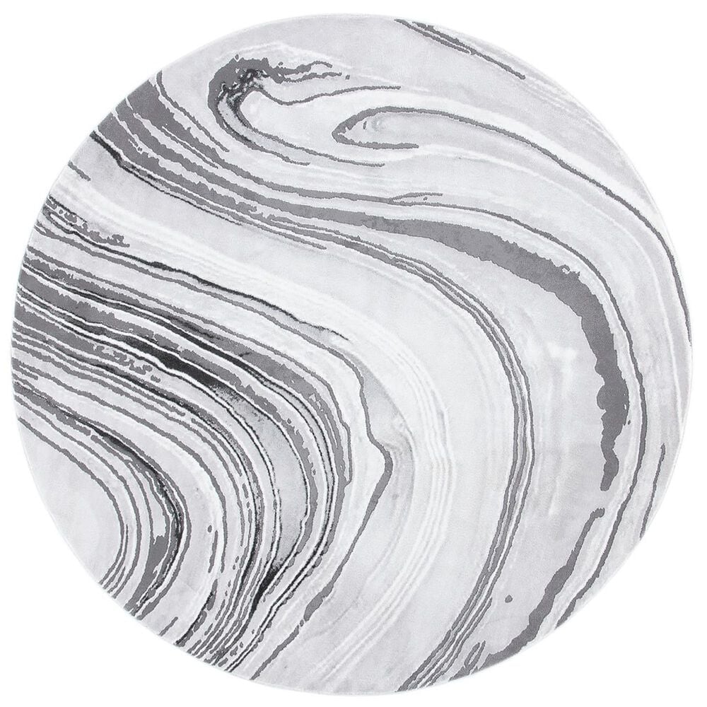 Safavieh Craft 6"7" Round Light Grey and Grey Area Rug, , large