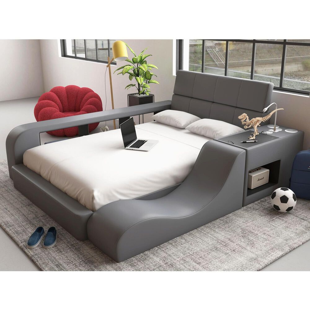 Mayberry Hill Valari Full Bed with Electronic Features in Grey, , large