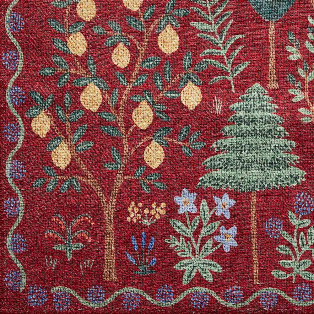 Rifle Paper Co. Menagerie  2&#39;3&quot; x 3&#39;9&quot; Crimson Area Rug, , large