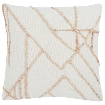 Classic Home Sintra 22" Square Throw Pillow in Ivory and Natural, , large