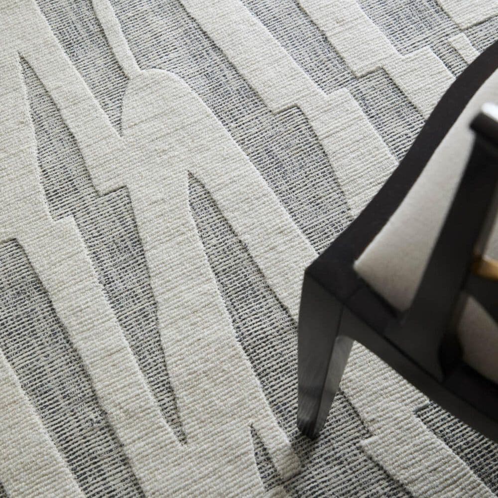 Feizy Peconic Ivory and Black 5&#39; x 8&#39; Area Rug, , large