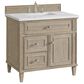 James Martin Vanities Lorelai 36" Single Vanity in Whitewashed Oak with 3 cm Arctic Fall Solid Surface Top, , large