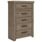 Ashley Oliandon King Storage Bed with Dresser Chest and 2 Nighstands in Brown, , large