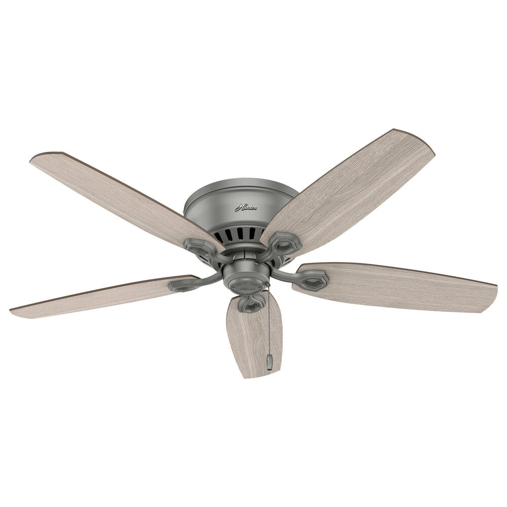 Hunter Builder Low Profile 52&quot; Ceiling Fan with Lights in Matte Silver, , large