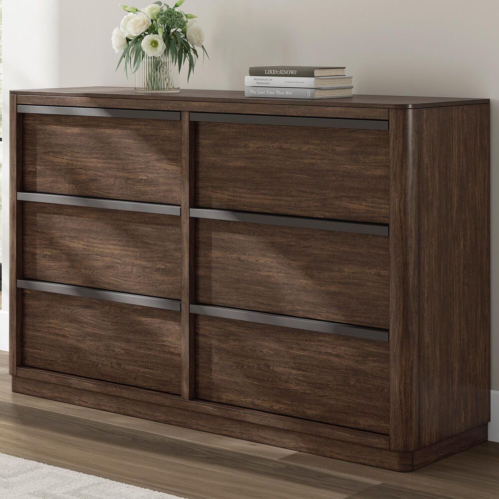 Millenium Dilenno 6 Ball Bearing Smooth Gliding Drawer Dresser in Dark Brown, , large