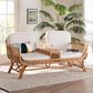Baxton Studio Pakis Stationary Tete-a-Tete Sofa with Light Honey Rattan in Neutral, , large