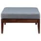 Linon Home Decor Summerlyn Patio Ottoman with Walnut Frame in Grey, , large
