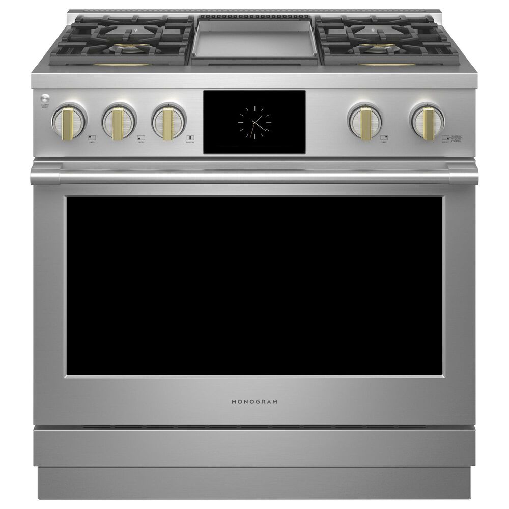 Monogram 36&quot; Dual-Fuel Professional Range with 4 Burners and Griddle in Stainless Steel, , large