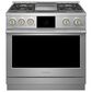 Monogram 36" Dual-Fuel Professional Range with 4 Burners and Griddle in Stainless Steel, , large