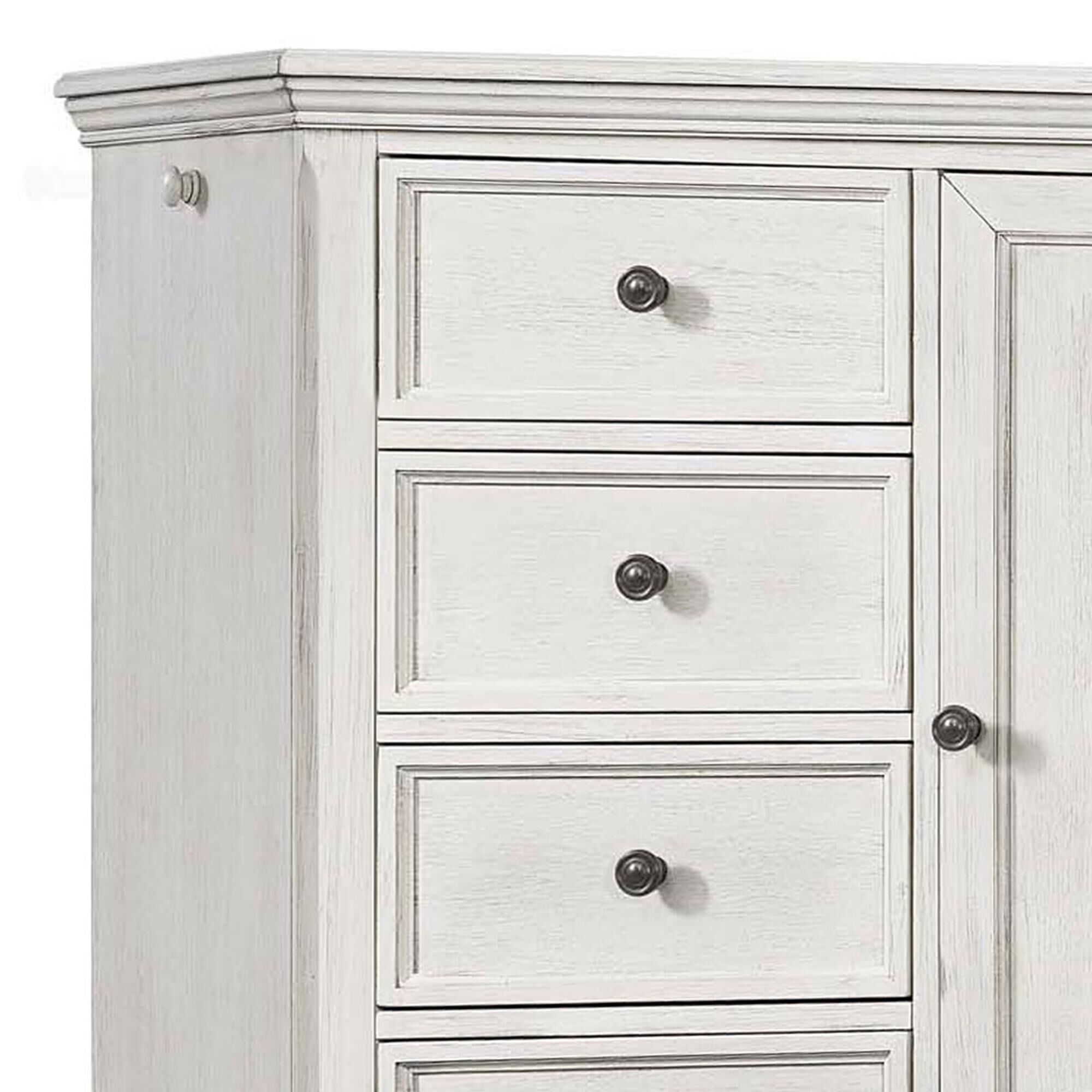Eastern Shore Olivia 5-Drawer Chifferobe in Brushed White