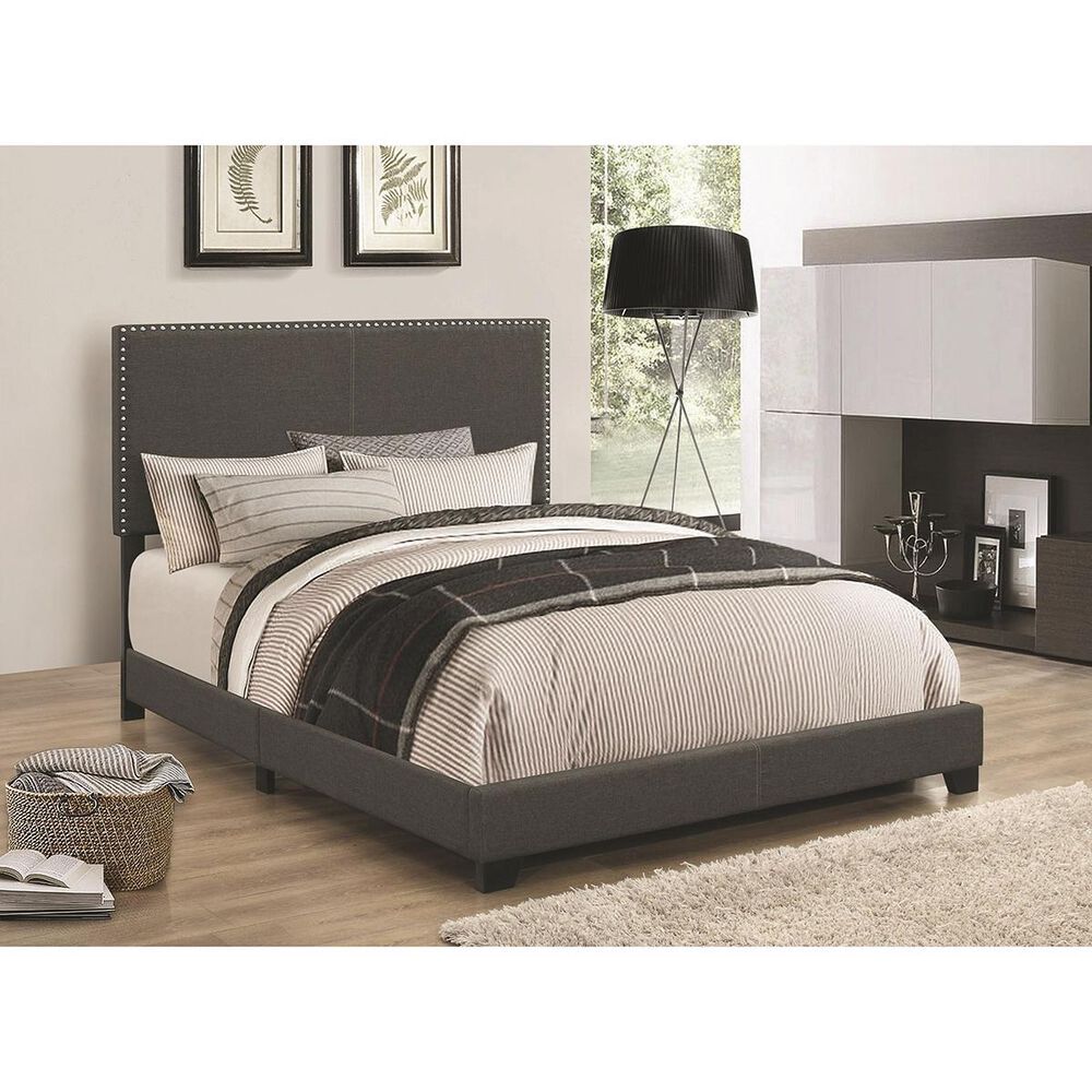 Pacific Landing Boyd Queen Upholstered Panel Bed in Charcoal, , large