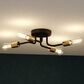 Vaxcel Rhine 4-Light Semi Flush Mount in Matte Black and Natural Brass, , large
