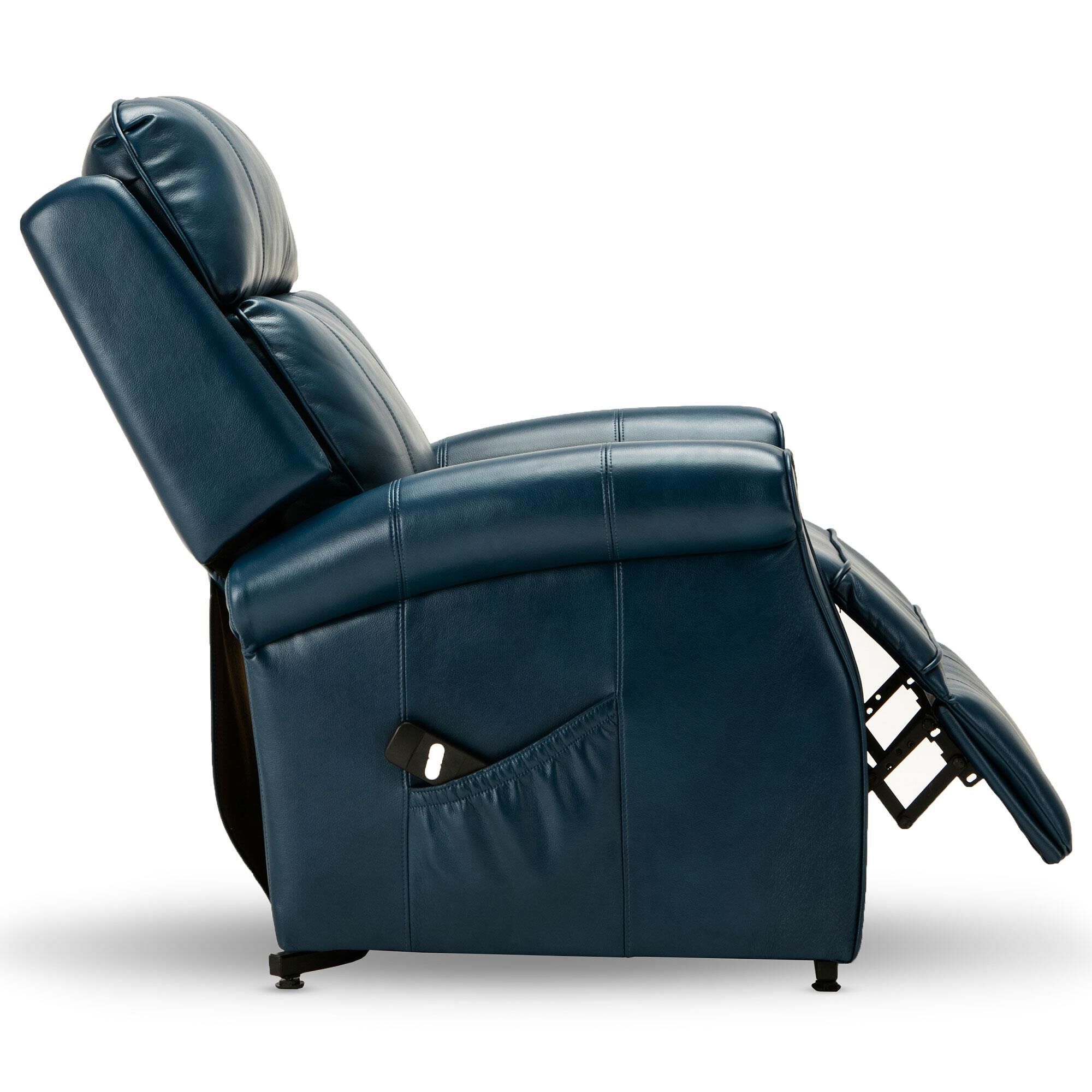 Hearth and Haven Landis Power Lift Recliner Chair in Navy Blue NFM
