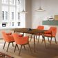 Armen Living Westmont and Renzo 5-Piece Dining Set with Orange Cushion in Walnut, , large