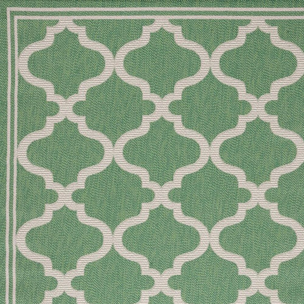 Safavieh Bermuda 6&#39;7&quot; x 9&#39;2&quot; Green and Beige Indoor/Outdoor Area Performance Rug, , large