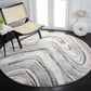 Safavieh Cyrus Shag CYR132A 6"7" Round Ivory and Grey Area Rug, , large