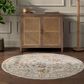 Surya Reina Light Gray, Cream, Denim, Rust, Mustard, Olive and Tan 6"7" Round Area Rug, , large