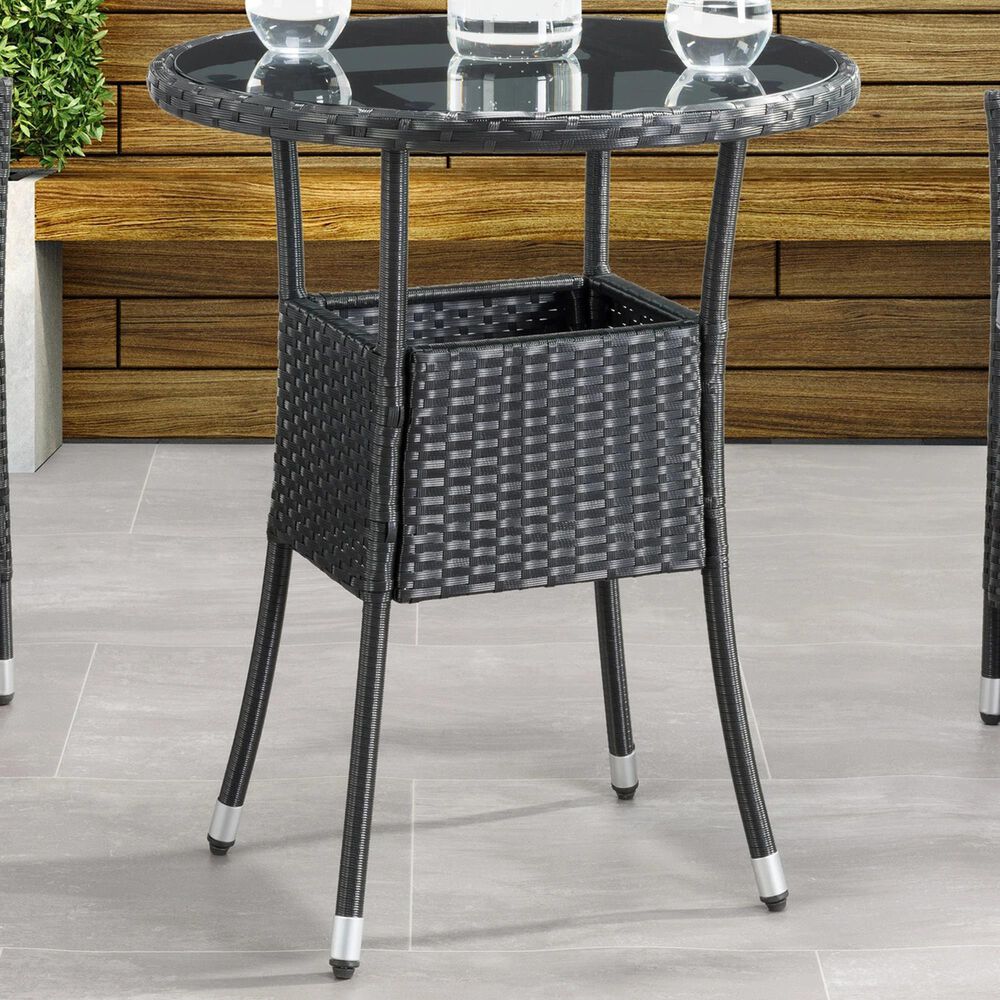 CorLiving Parksville Patio Bistro Table in Black, , large