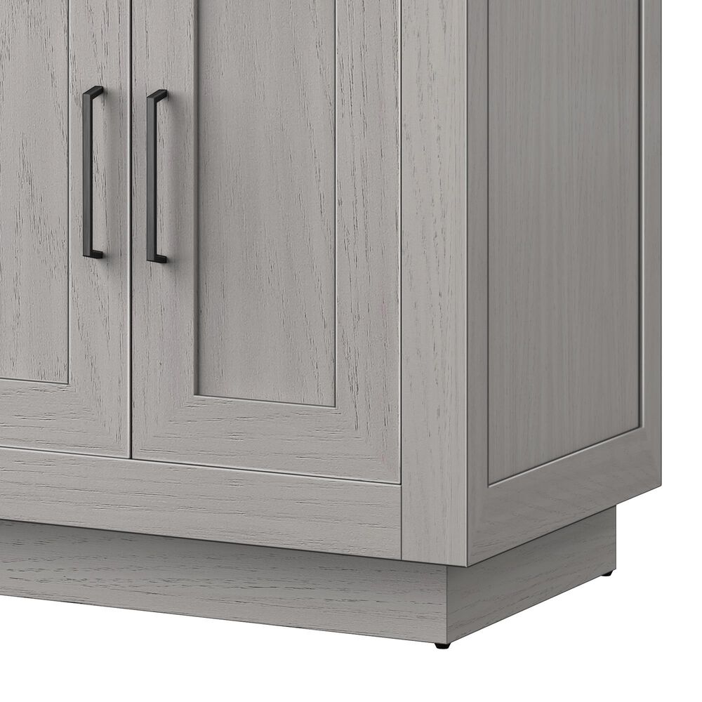 Lexora Home Abbey 60&quot; Double Bathroom Vanity in White Oak with 2 cm White Carrara Marble Top and Rectangular Sinks, , large