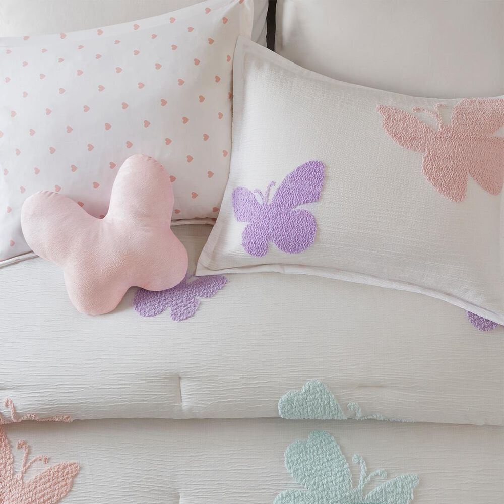 Hampton Park Rio 4-Piece Full/Queen Comforter Set in Purple, Blush Pink and Bright White, , large