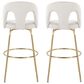 LumiSource Ava Swivel Bar Stool with Snow White Fabric Upholstery in Gold (Set of 2), , large