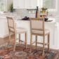 Linon Home Decor Emmy 26" Counter Stool with Natural Cushion in Grey Wash, , large